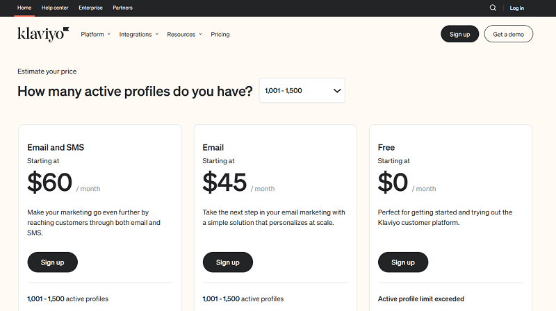 Klaviyo Pricing