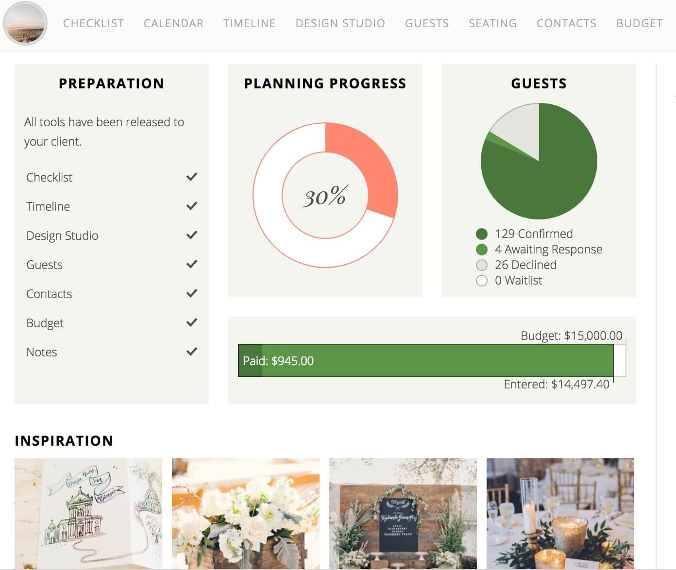 Aisle Planner Crm Dashboard.
