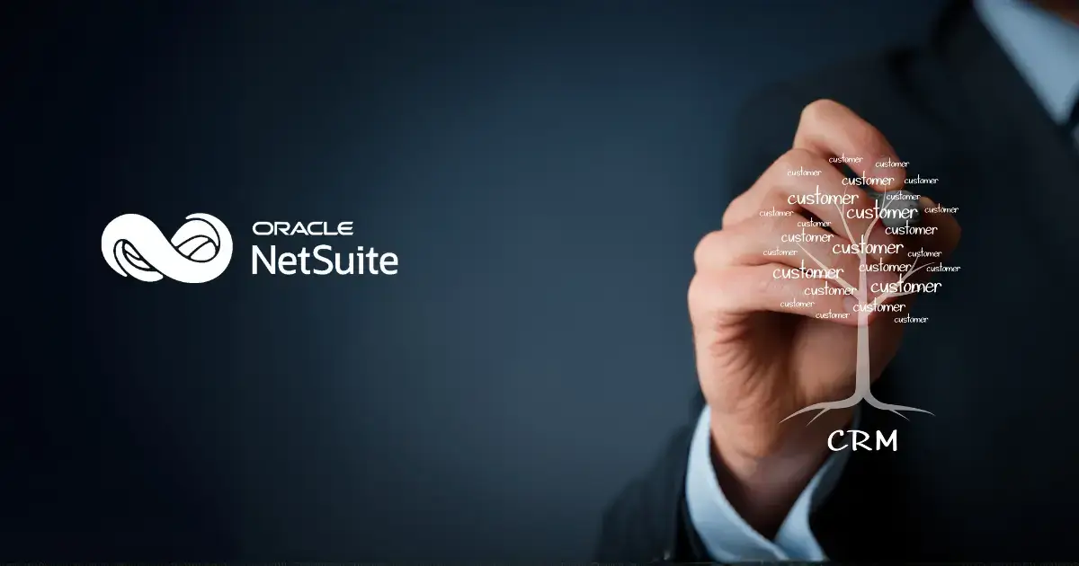 A Hand Pointing At A Tree That Has Oracle Netsuite Features.